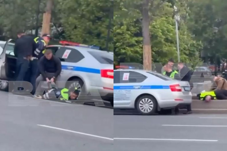 4 yol polisi zabitini küçədə yerə yıxıb  qandalladılar - HADİSƏ ANI 