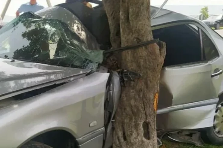 Göygöldə avtomobil ağaca çırpıldı:  yaralılar var