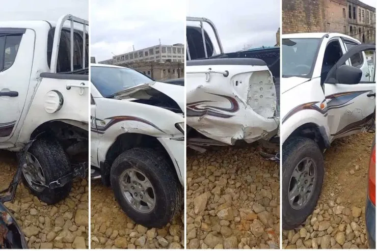 Bakıda "Lexus" təmirə dayanan "Mitsubishi"ni vurub aşırdı 