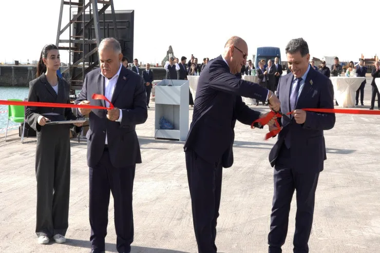 Zirə dəniz limanında STS kranın açılış mərasimi baş tutub -  VİDEO 