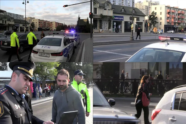 Bakıda piyadalar üçün dərs - Polis ölüm anlarını göstərdi 