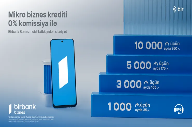 10 000 AZN kredit götür, aylıq cəmi 350 manat ödə: Birbank Biznes-dən sərfəli kredit kampaniyası