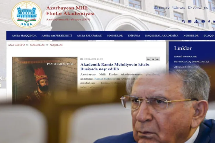 Ramiz Mehdiyevin Rusiyada nəşr olunan kitabı - AMEA-da Ramiz Mehdiyev XOFU 