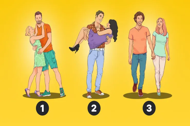 Şəkildəki ən xoşbəxt cütlük  hansıdır? sevgi diliniz üçün TEST 