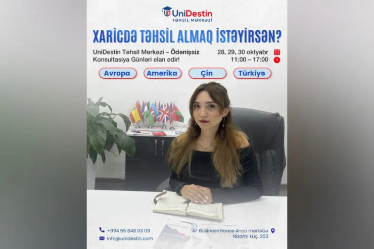 UniDestin  xaricdə təhsil almaq istəyənlər üçün ödənişsiz konsultasiya günləri elan edir