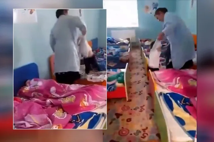 Bağçada uşağı döyən  dayə işdən QOVULDU - YENİLƏNİB  - VİDEO 