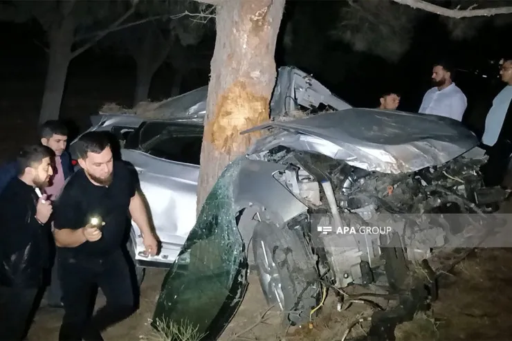 Şəmkirdə həkimin idarə etdiyi  avtomobil ağaca çırpıldı -  Ölənlər var -YENİLƏNİB 