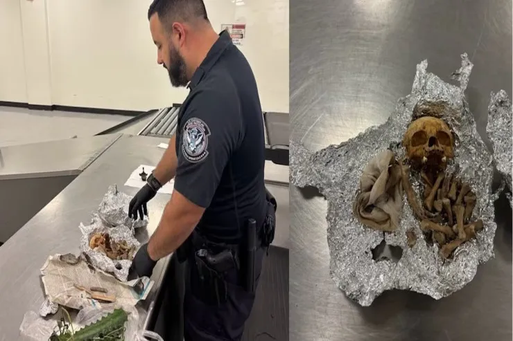 Hava limanında sərnişinin baqajında insan qalıqları  tapıldı