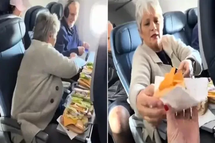 Sərnişinlər ŞOKA  düşdülər - Qadın təyyarədə ailəsi üçün şam yeməyi  bişirdi -  VİDEO 