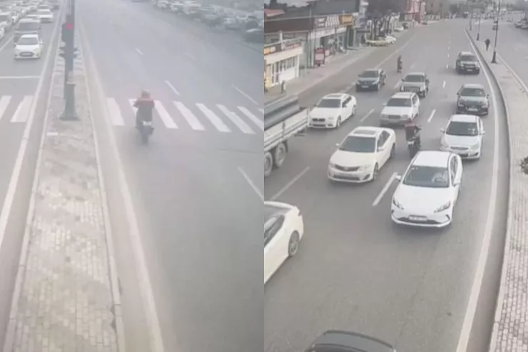 Motosikletlə "avtoş"luq edən həbs olundu - VİDEO 
