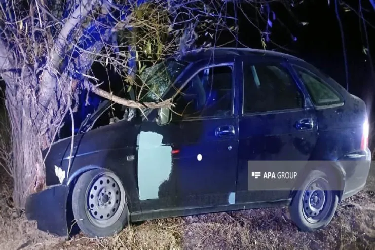 Goranboyda minik avtomobili ağaca çırpıldı: 2 nəfər öldü 