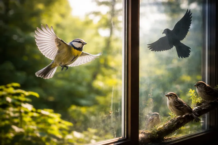 Quşlar hansı rəngdən  qorxur və şüşəni görürlərmi? 
