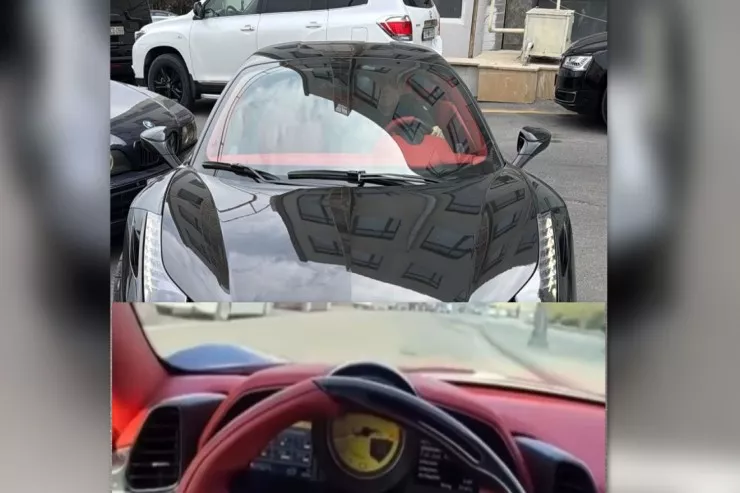 Bakıda avtobus zolağında hərəkət edən “Ferrari” saxlanıldı  - VİDEO 